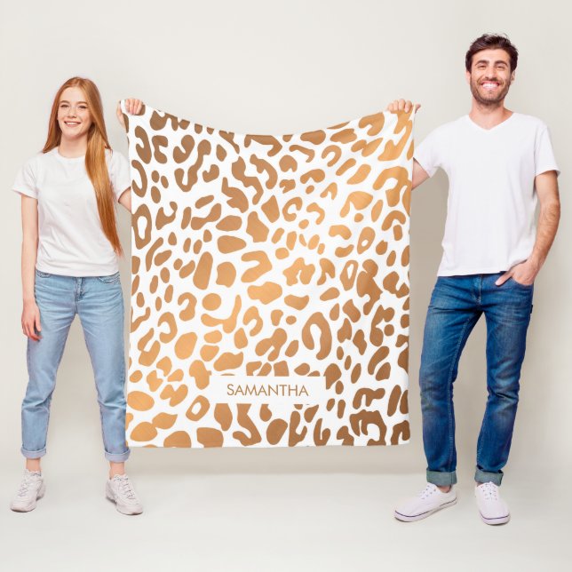 Manta Polar Estampado leopardo de oro (In situ)