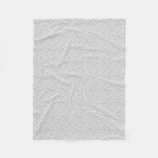 Manta Polar Estampado leopardo gris (Anverso)