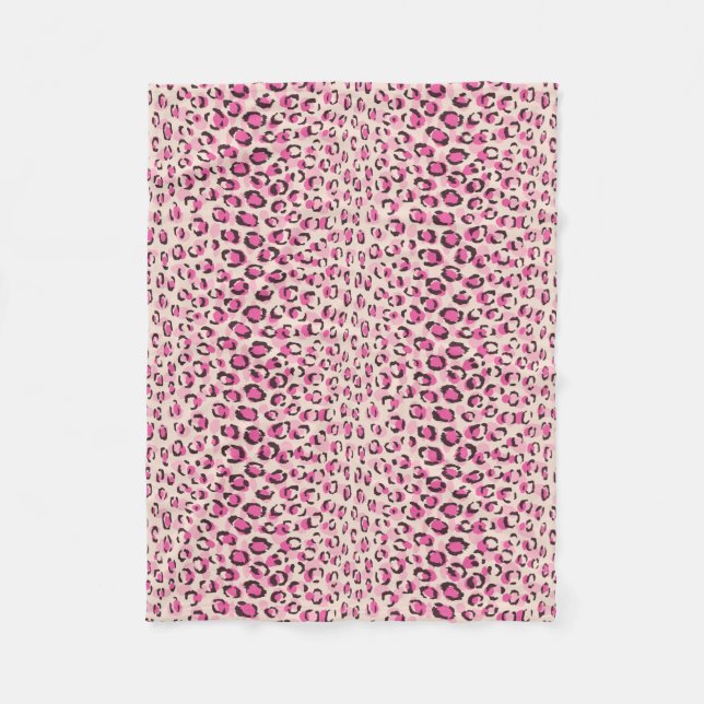 Manta Polar Estampado moderno chic de estampado de leopardo ro (Anverso)