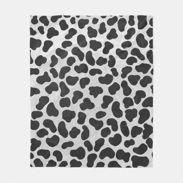 Manta Polar Estampado negro y blanco de dálmata (Anverso)