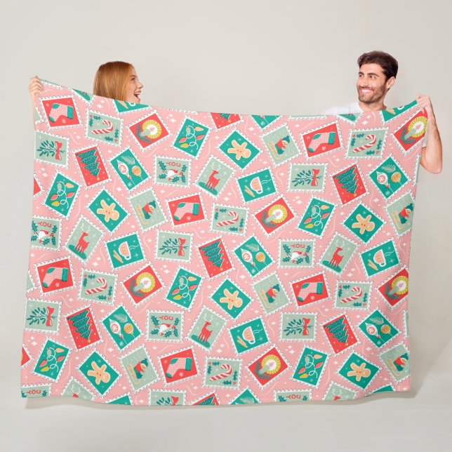 Manta Polar Estampillas de retro Navidades (In situ)