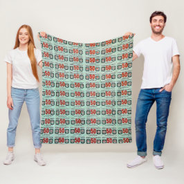 Manta Polar Estampillas verdes retro