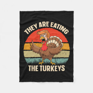 Manta Polar Están Comiendo A Turquía Divertido Retro Donald Tr