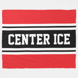 Manta Polar Estantes de hockey blancos rojos brillante CENTER