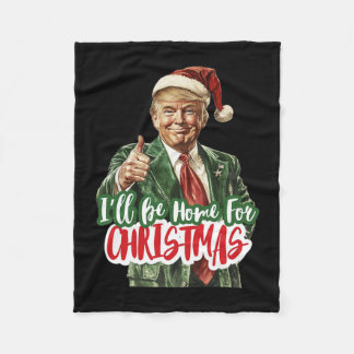 Manta Polar Estaré en casa para los Navidades de Santa Trump N