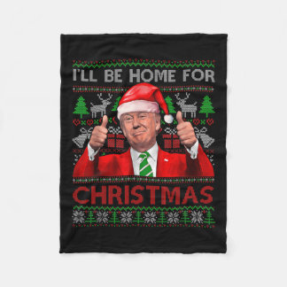 Manta Polar Estaré en casa para los Navidades de Santa Trump N