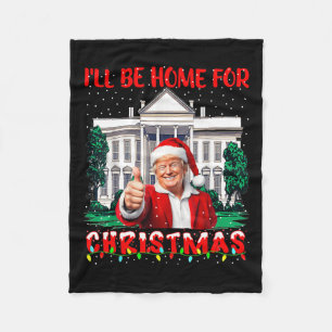 Manta Polar Estaré en casa para los Navidades Santa Funny Trum