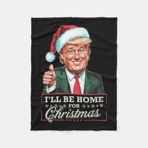 Manta Polar Estaré en casa para los Navidades Santa Funny Trum