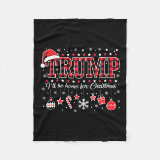 Manta Polar Estaré en casa para los Navidades Santa Funny Trum