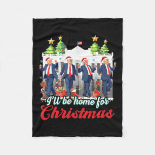 Manta Polar Estaré en casa para los Navidades Trump Divertidas