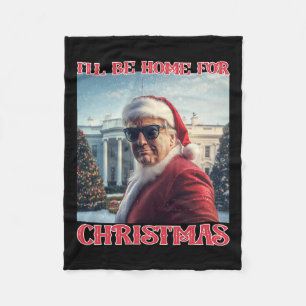 Manta Polar Estaré en casa para los Navidades Trump Santa Self