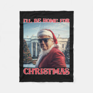 Manta Polar Estaré en casa para los Navidades Trump Santa Self