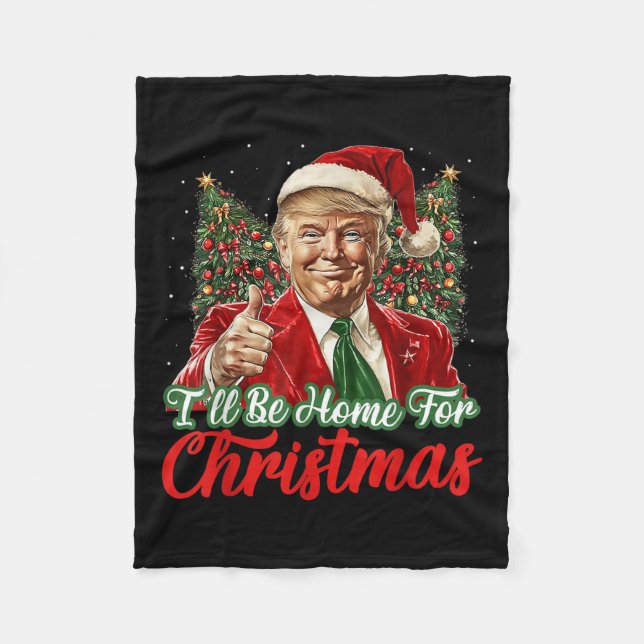 Manta Polar Estaré En Casa Para Navidades Navidad Festividad D (Anverso)