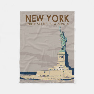 Manta Polar Estatua de la Libertad Retro en Nueva York