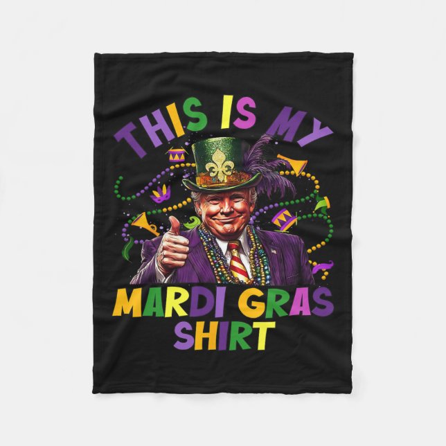 Manta Polar Este es mi Mardi Gras Shirny Trump presidente (Anverso)