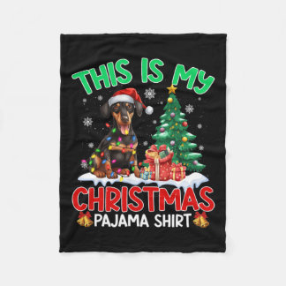 Manta Polar Este Es Mi Navidad Pajama Doberman Perro Lover Xma