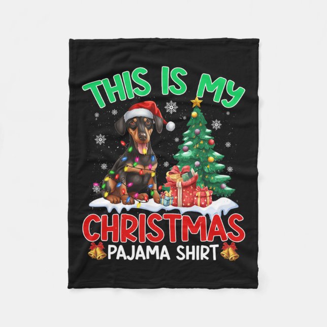 Manta Polar Este Es Mi Navidad Pajama Doberman Perro Lover Xma (Anverso)