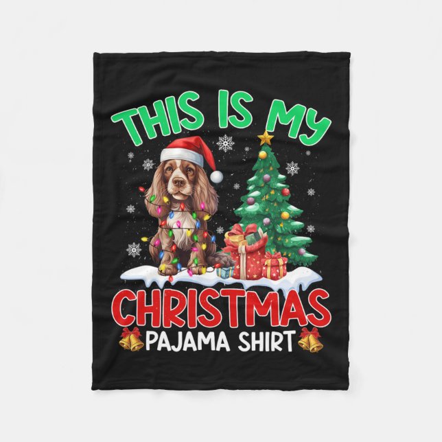 Manta Polar Este Es Mi Navidad Pajama Er Spaniel Perro Lover (Anverso)