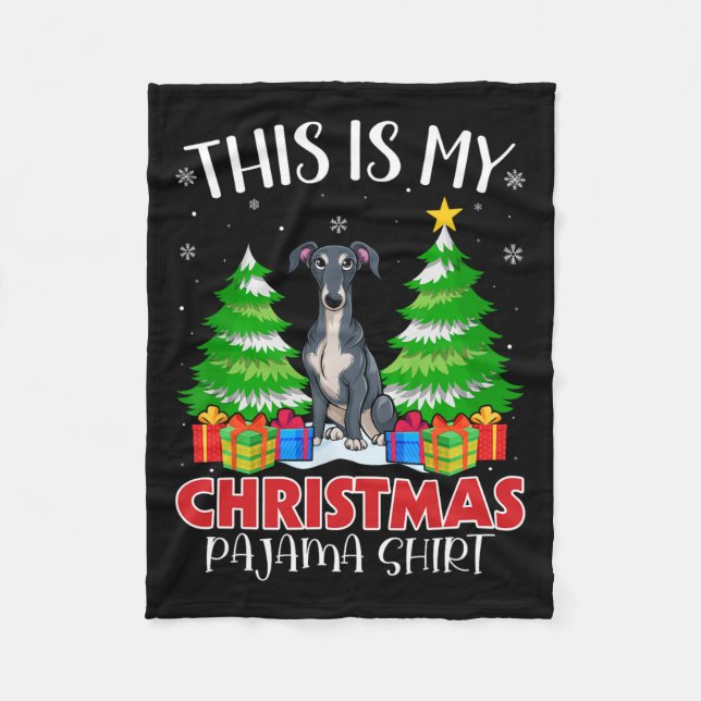 Manta Polar Este Es Mi Navidad Pajama Italiano Greyhound Dog (Anverso)