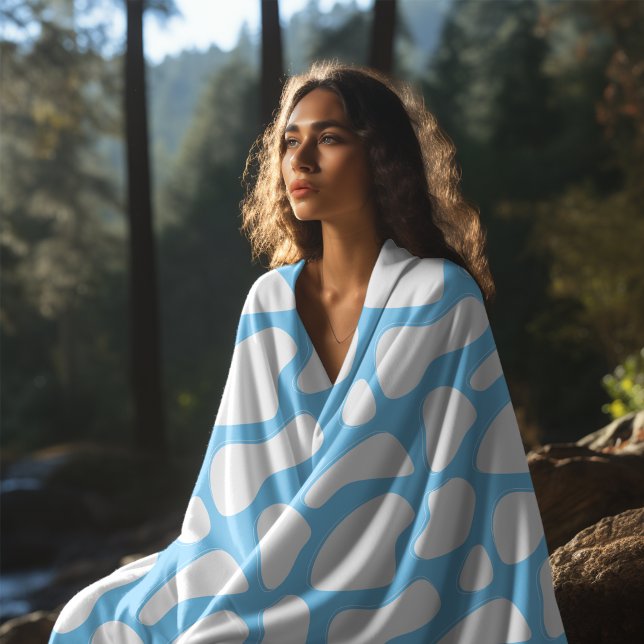 Manta Polar Estética de impresión en vaca azul y blanco (Subido por el creador)