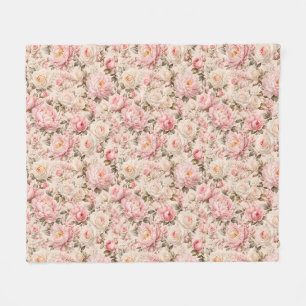Manta Polar Estética elegante de peonía y rosa pastel