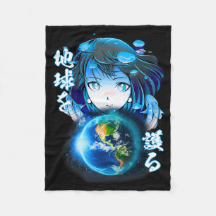 Manta Polar Estético Chica de Camisas Animáticas Japonesas Día