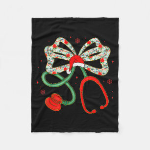 Manta Polar Estetoscopio Navidad Enfermera Trabajadora Sanitar