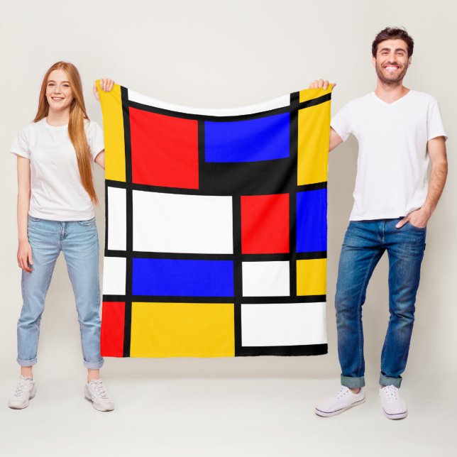 Manta Polar Estilo Arte Mondrian (In situ)