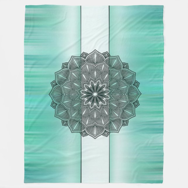 Manta Polar Estilo bohemio con franjas (Anverso)