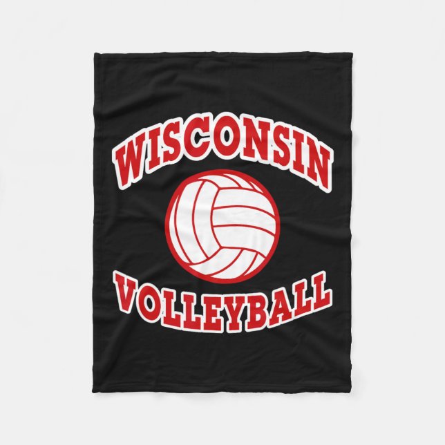 Manta Polar Estilo clásico de voleibol de Wisconsin (Anverso)