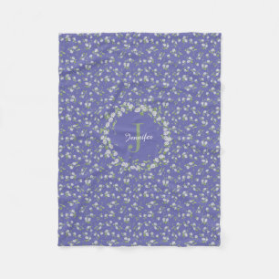 Manta Polar Estilo De Cabaña Muy Peri Periwinkle Monograma Fl