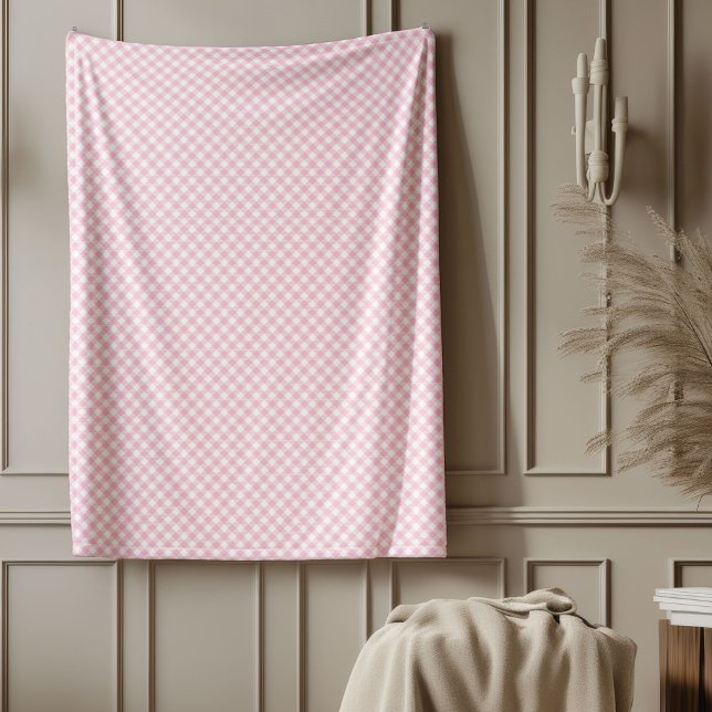 Manta Polar Estilo de comprobación de tiempo de la cubierta ro (Blush Pink Plaid Blanket Timeless Check Style)