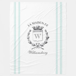 Manta Polar Estilo de época Escudo de cinta Aqua Blue Ticks de