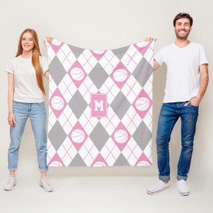 Manta Polar estilo de juego del baloncesto blanco y gris rosa