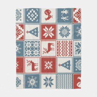Manta Polar Estilo de mosaico: Navidades Patrón Ornamental