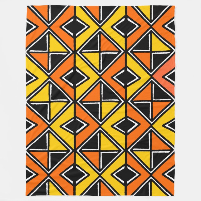 Manta Polar Estilo de tela de barro 100215(2) - Ámbar y Naranj (Anverso)