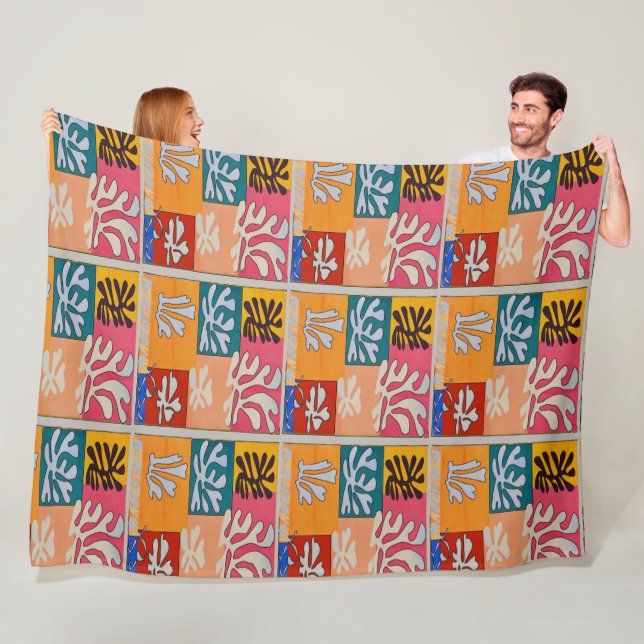 Manta Polar Estilo Matisse Formas coloridas (In situ)