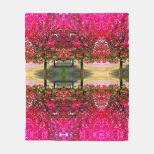 Manta Polar Estilo monet rosa Paisaje otoñal, hojas rosadas