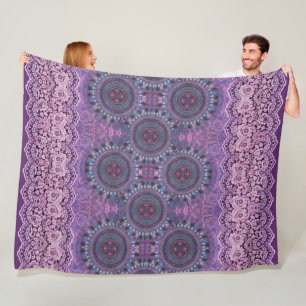 Manta Polar Estilo morado boho