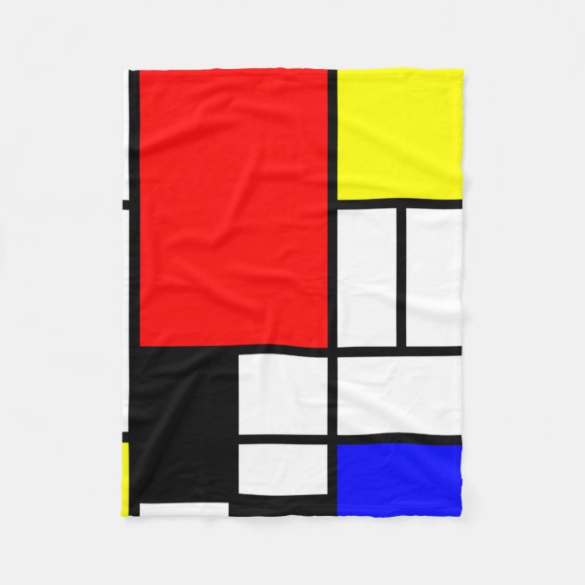 Manta Polar Estilo Neo-plasticism de Mondrian (Anverso)