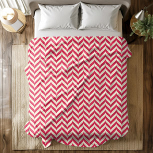 Manta Polar Estilo Patrón de espiga Magenta Crema