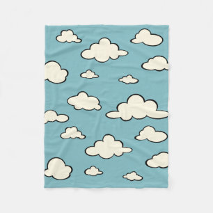 MANTA POLAR ESTILO PERSONALIZADO GRÁFICO NUBES BLANCO DE FLOTA