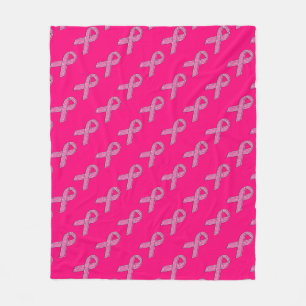 Manta Polar Estilo purpurina Cinta rosa Conciencia Fuchsia