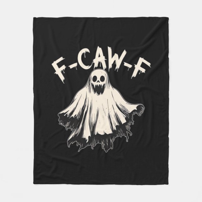 Manta Polar Estilo Retro Clásico Cuervo F Caw F (Anverso)