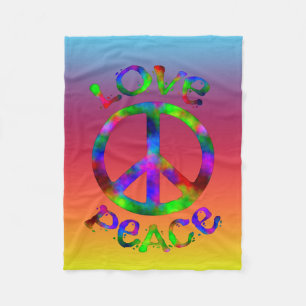 Manta Polar Estilo retro Tejido Paz y Amor
