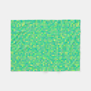 Manta Polar Estilo Tendencia Verde/Amarillo Patrón Mosaico Pix