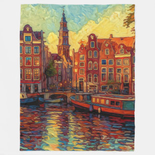 Manta Polar Estilo van Gogh en los canales de Amsterdam