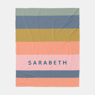 Manta Polar Estiloso Personalizado de rayas modernas Bonito de