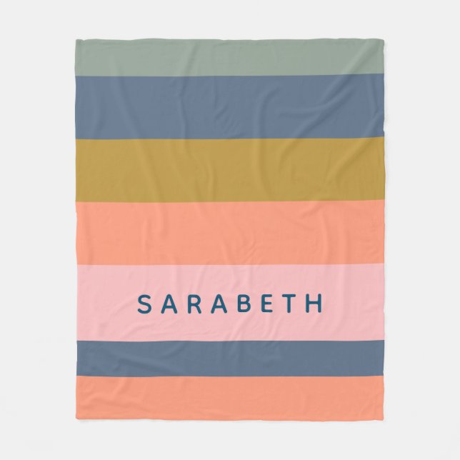 Manta Polar Estiloso Personalizado de rayas modernas Bonito de (Anverso)