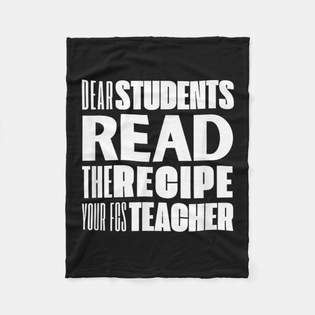 Manta Polar Estimados Estudiantes, Leer La Receta De Su Profes (Anverso)